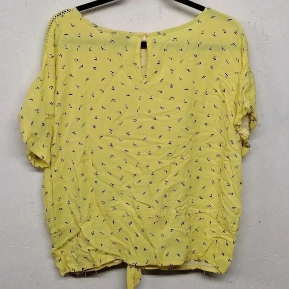 Buffalo David Bitton XL Lattice Trim Sleeves Keyhole Back Blouse - Picture 9 of 9